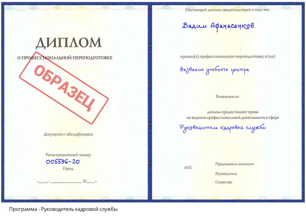 Руководитель кадровой службы Климовск